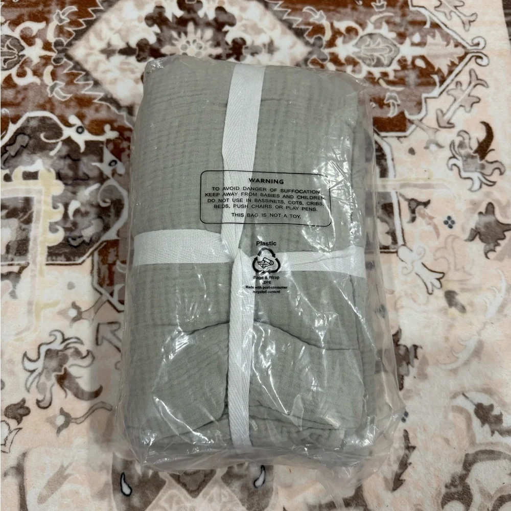 QUINCE 100% Organic Airy Gauze Sham Set In Dune color KING $50  $90